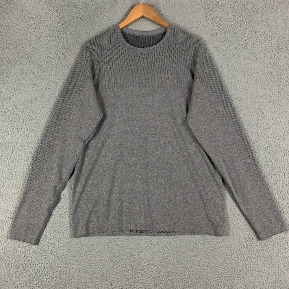 Lululemon Metal Vent Tech Shirt Mens Large Gray Long Sleeve Athletic Training LS